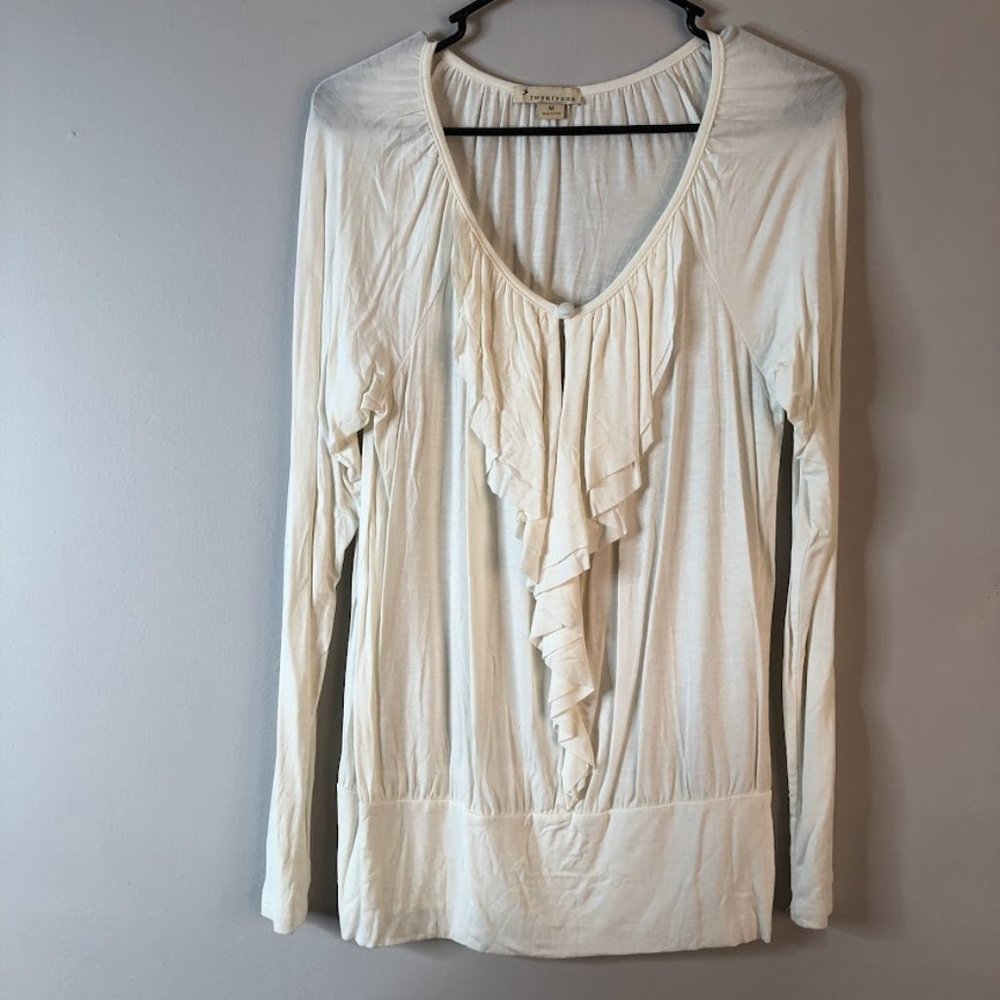 Sheer Forever 21 Ruffle Blouse